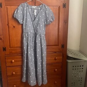 NWT Madewell xxs Blue and White Gingham Dress
